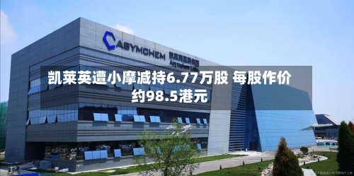 凯莱英遭小摩减持6.77万股 每股作价约98.5港元-第2张图片